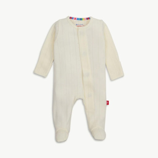 Magnetic Me | Organic Cotton Pointelle Footie - Tofu