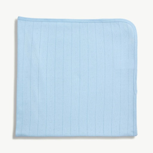 Magnetic Me | Pointelle Baby Blanket - Blue Loves Lines