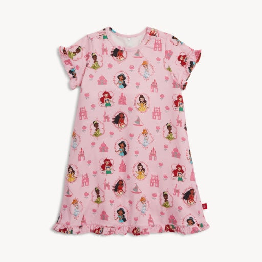 Magnetic Me | Short Sleeve Ruffle Nightgown - Princess Royal Radiance