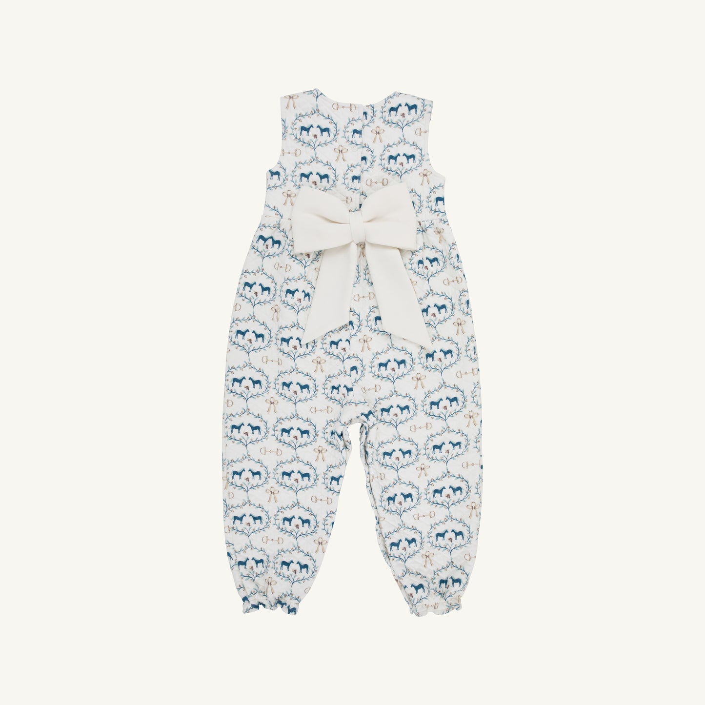 TBBC | Sleeveless Rebecca Romper (Quilted) - Horse Bits and Bows with Palmetto Pearl