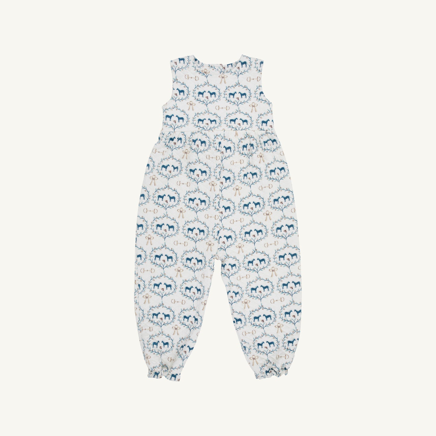 TBBC | Sleeveless Rebecca Romper (Quilted) - Horse Bits and Bows with Palmetto Pearl