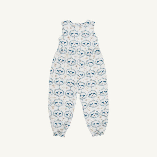 TBBC | Sleeveless Rebecca Romper (Quilted) - Horse Bits and Bows with Palmetto Pearl