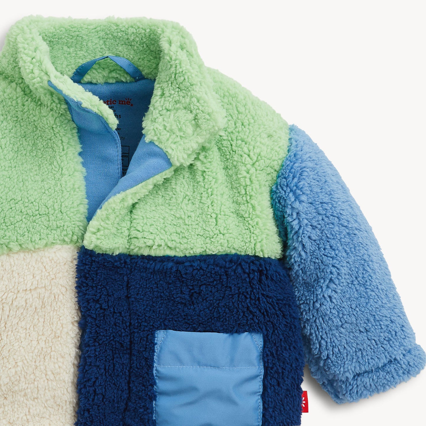Magnetic Me | Blue Colorblock Sherpa Boys Jacket