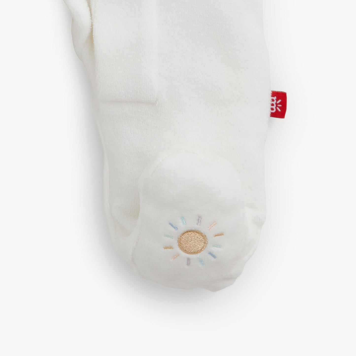 Magnetic Me | Embroidery Giraffe Cream Velour Footie