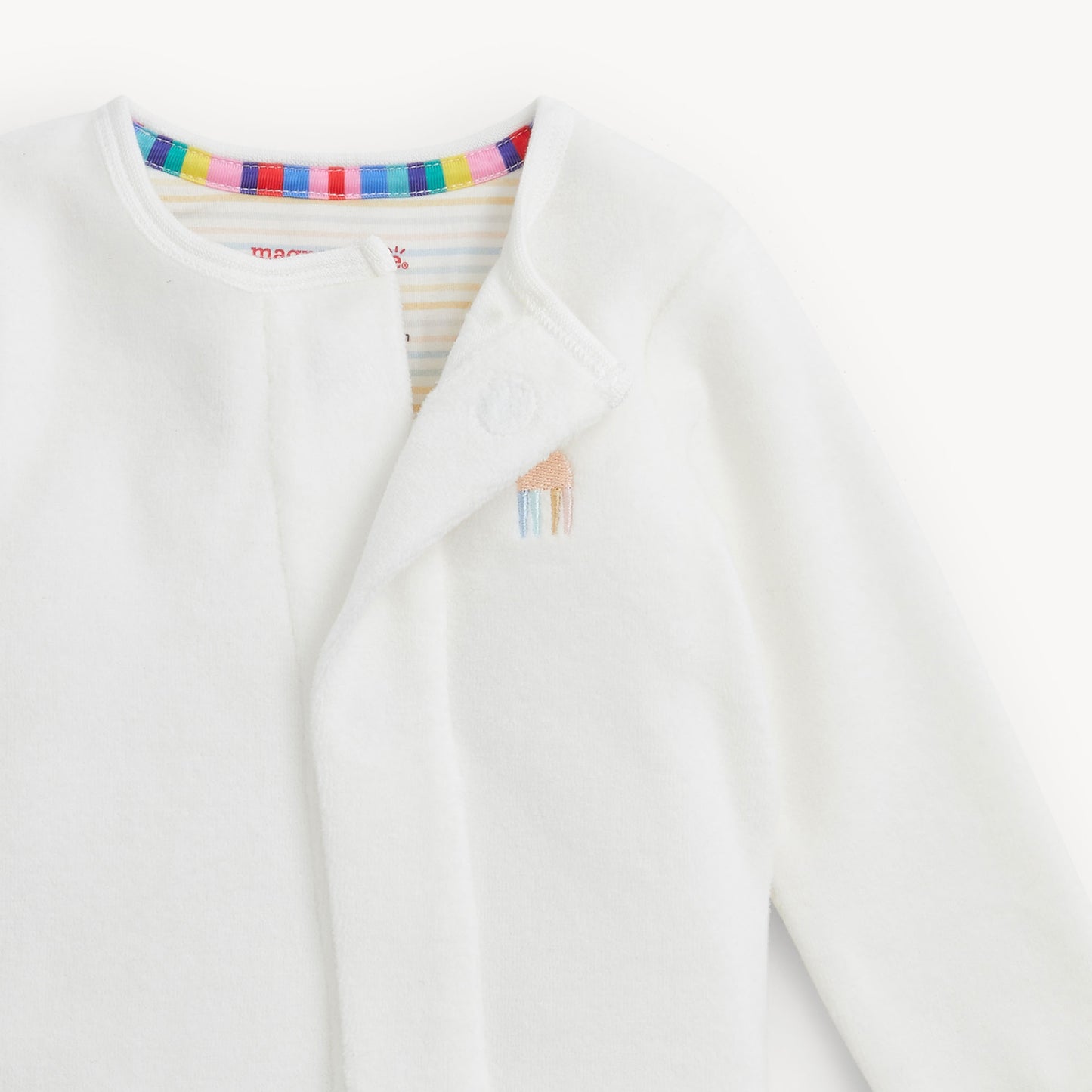 Magnetic Me | Embroidery Giraffe Cream Velour Footie