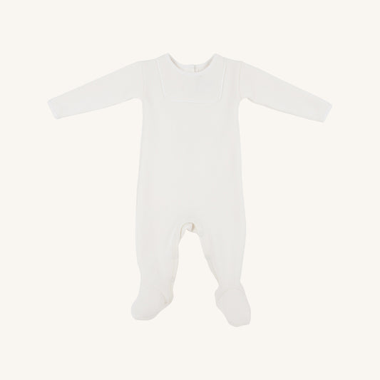 TBBC | Rock Me Romper (Ribbed) - Palmetto Pearl with Worth Avenue White