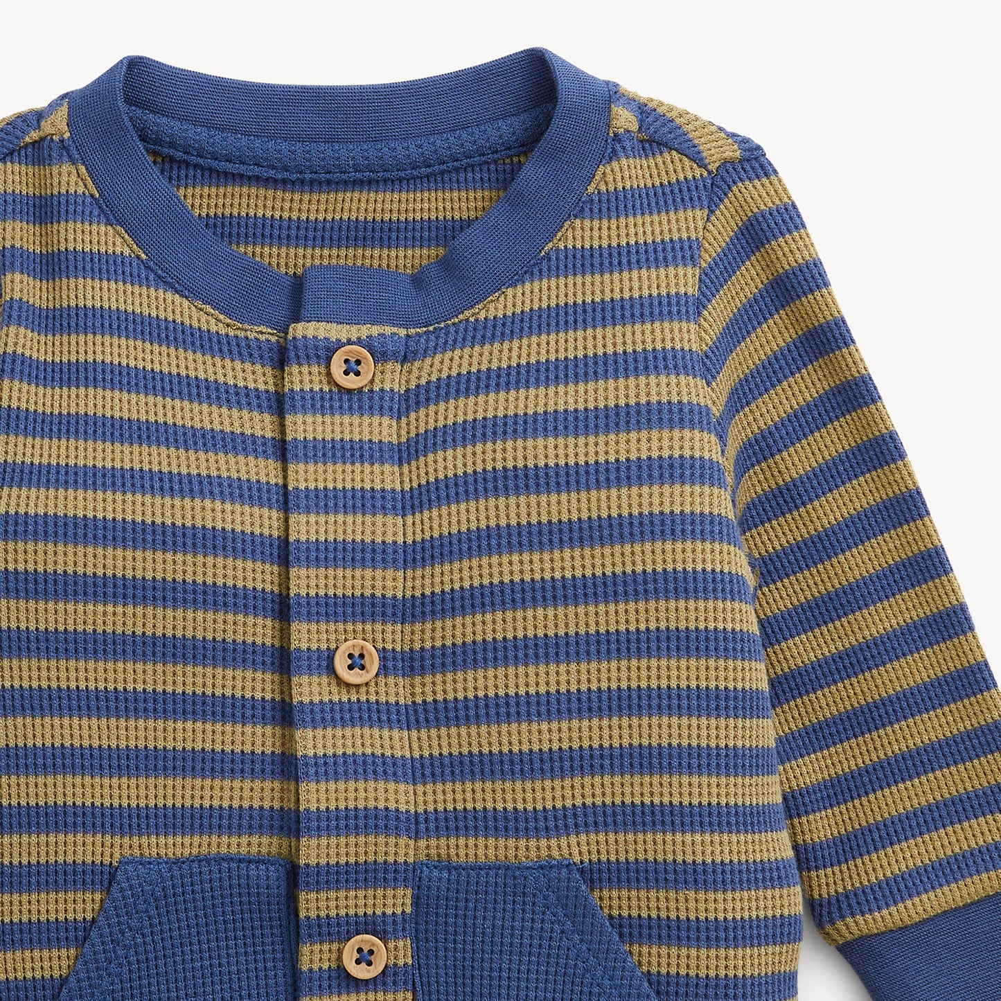Magnetic Me | Waffle Green Stripe Boys Romper