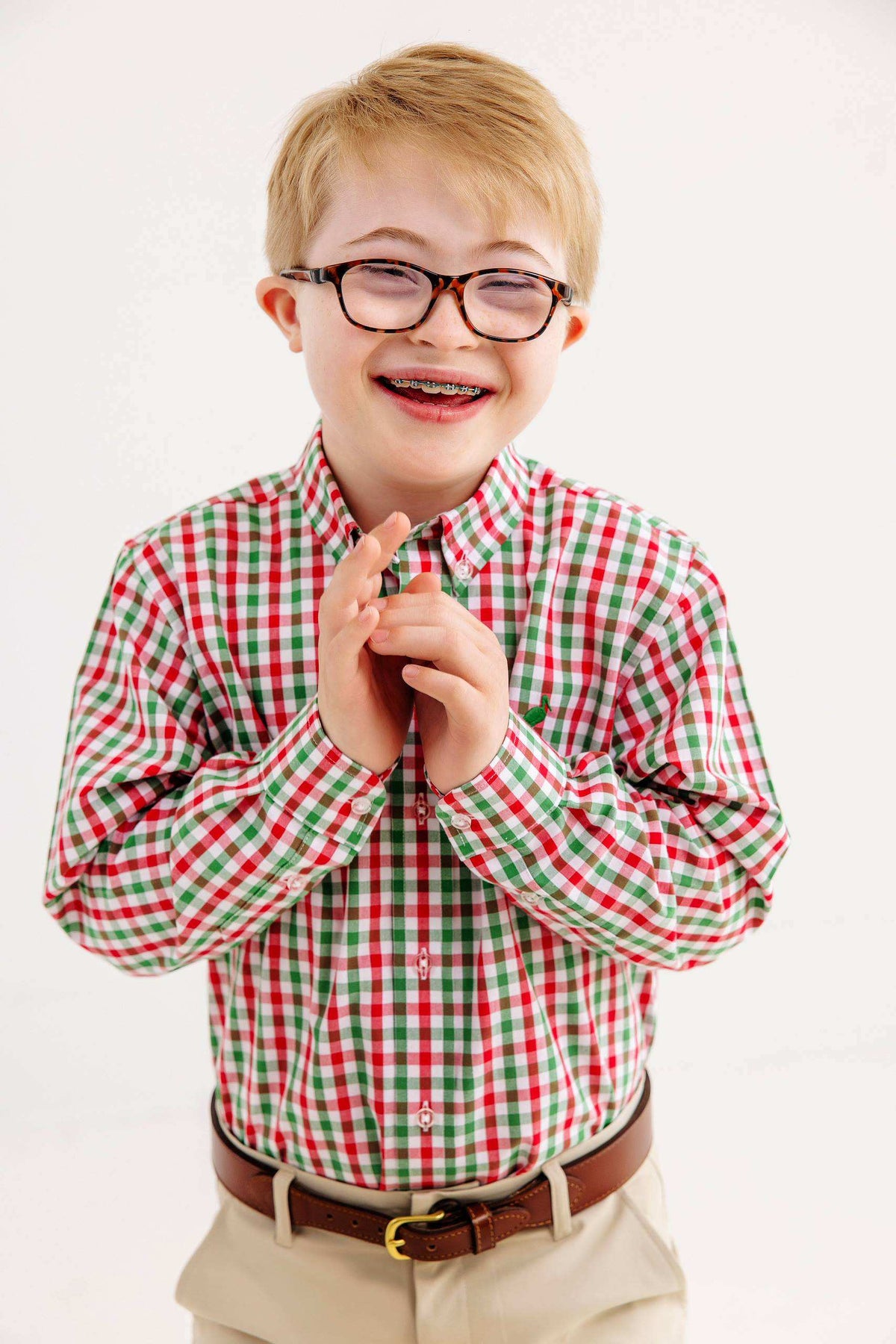 TBBC | Deans List Dress Shirt - Richmond Red and Kiawah Kelly Green Gingham with Kiawah Kelly Green