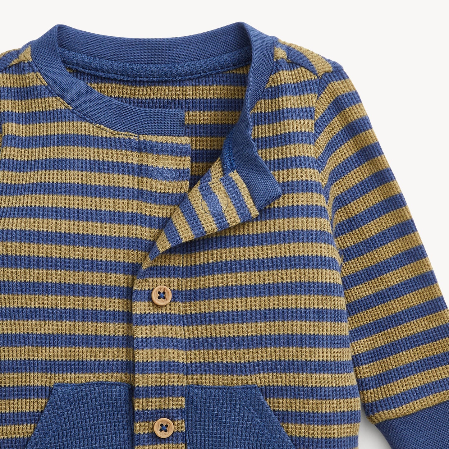 Magnetic Me | Waffle Green Stripe Boys Romper