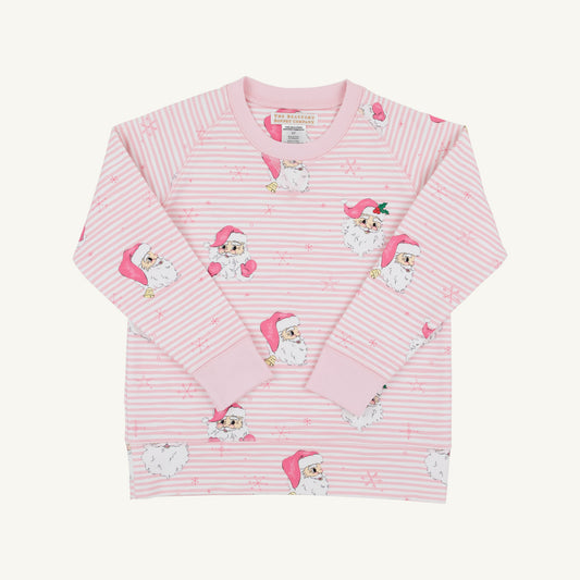 TBBC | Cassidy Comfy Crewneck - Girls - French Terry - Dear Santa (Palm Beach Pink Stripe)/Palm Beach Pink